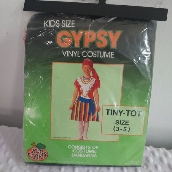 Vintage Ben Cooper Halloween Gypsy Costume Kids Size Tiny Tot (3-5) 1989 Vinyl - Picture 14 of 14